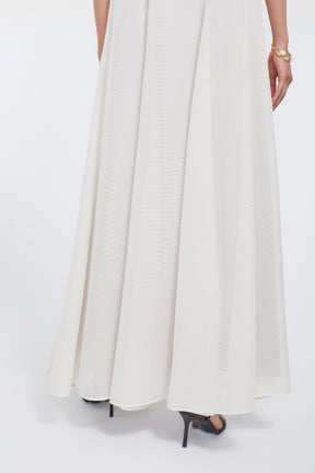 Loop embroidered mesh dress (Ivory)