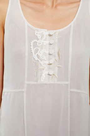 Loop embroidered mesh dress (Ivory)