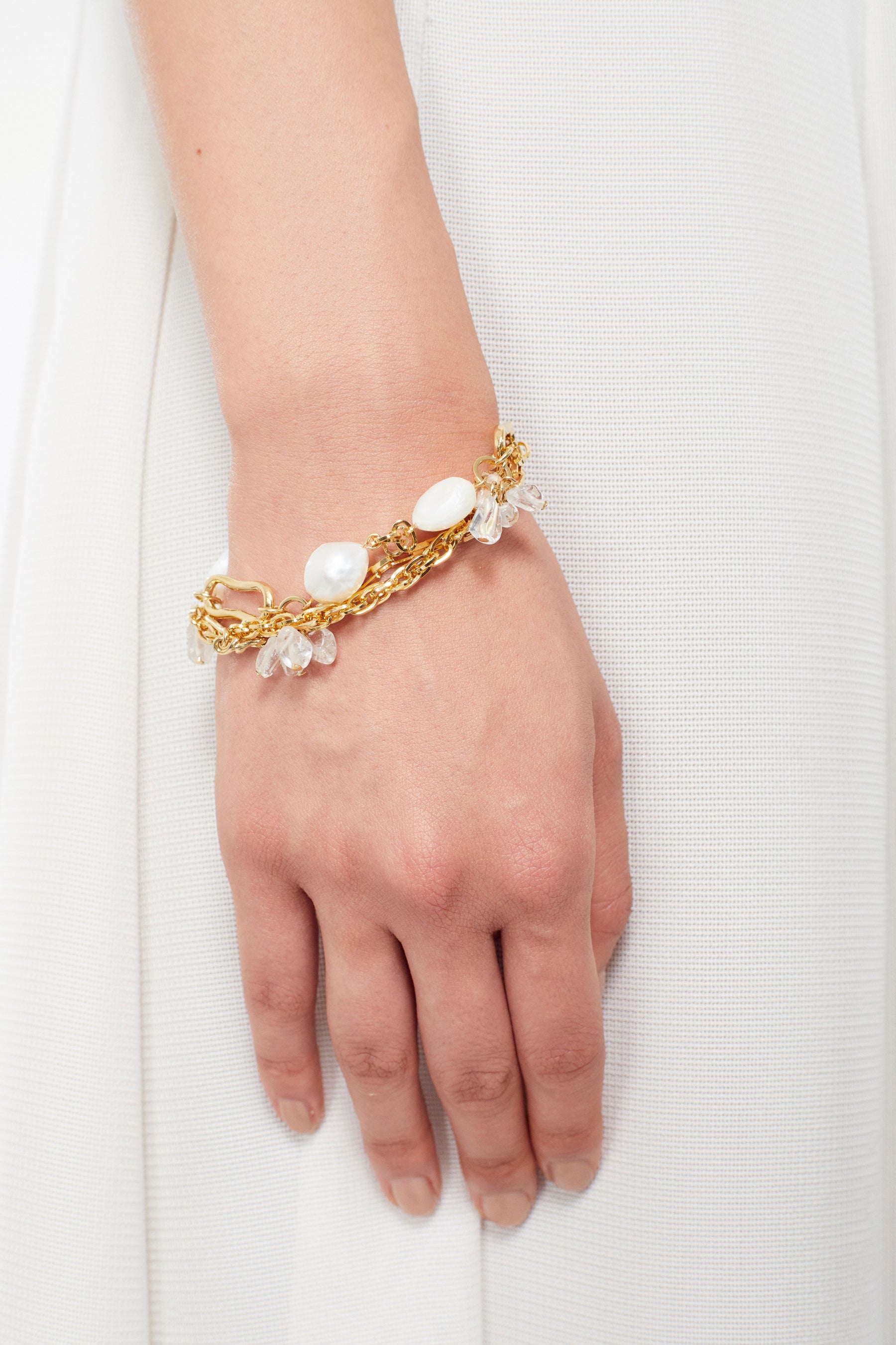 Droplet flower bracelet (Gold)