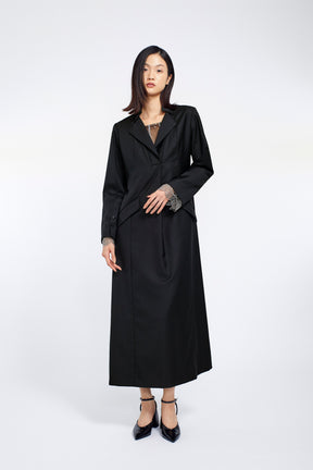 Classic lace jacket dress (Black)