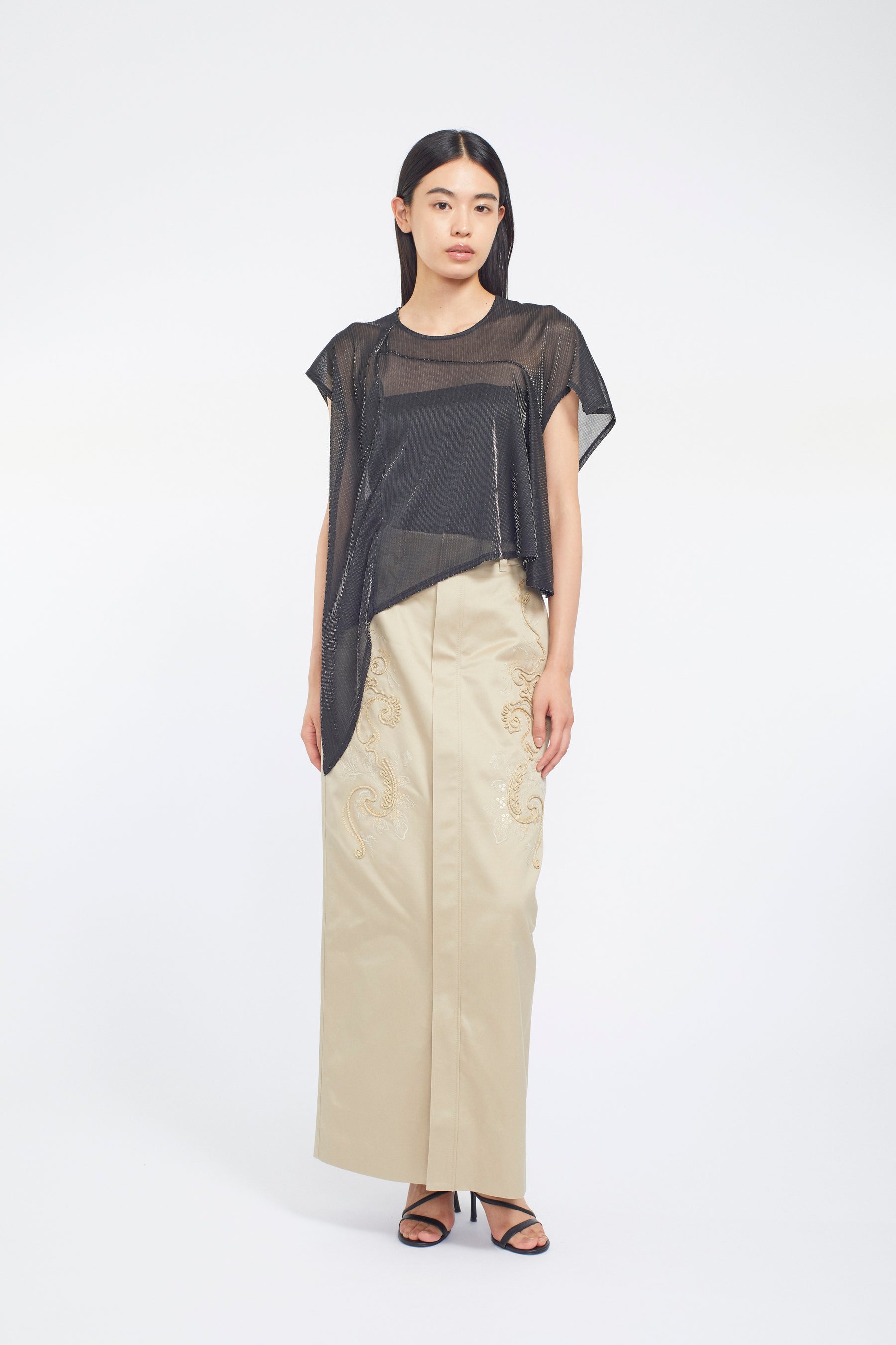 Fluid glimmer asymmetric tops (Black)