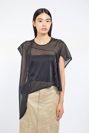 Fluid glimmer asymmetric tops (Black)