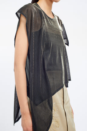 Fluid glimmer asymmetric tops (Black)