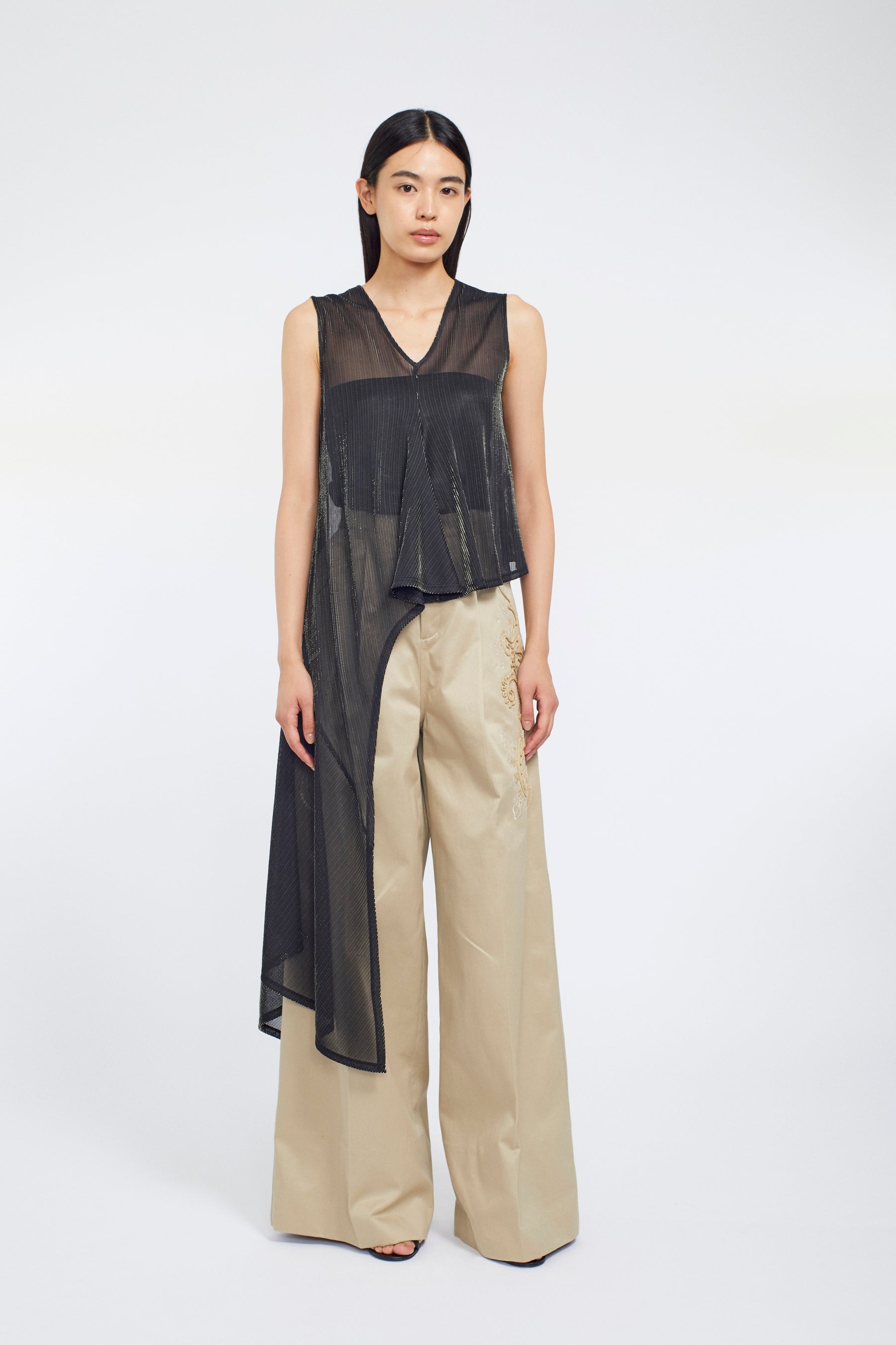Fluid glimmer asymmetric tank (Black)