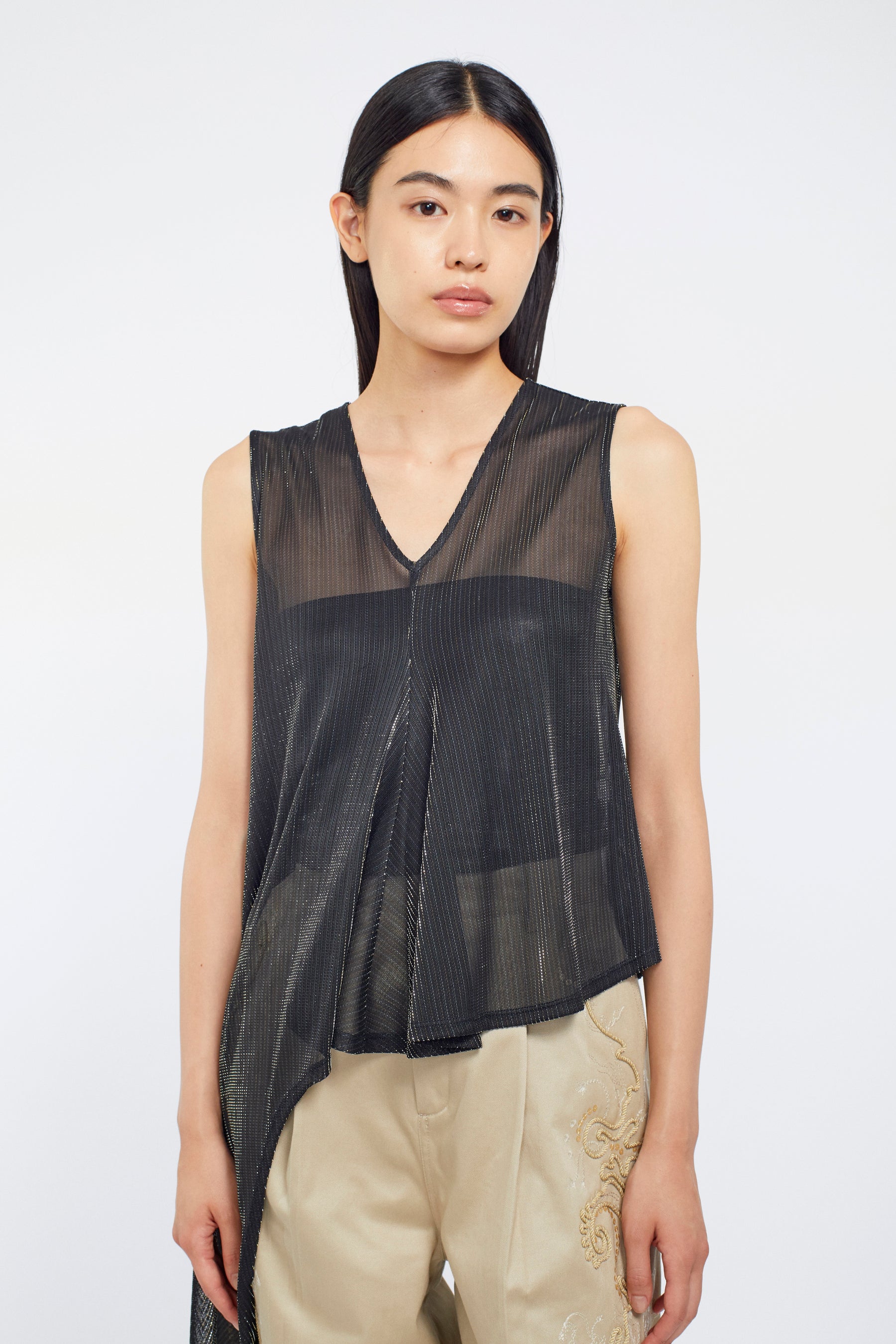Fluid glimmer asymmetric tank (Black)