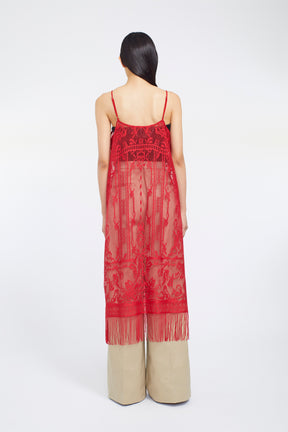 Mirror lace camisole dress (Red)
