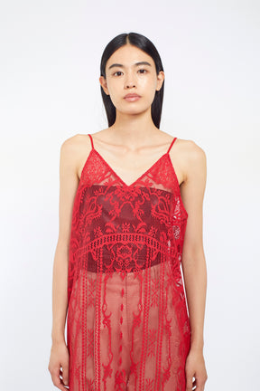 Mirror lace camisole dress (Red)