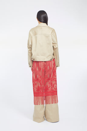 Relief embroidered chino jacket (Beige)