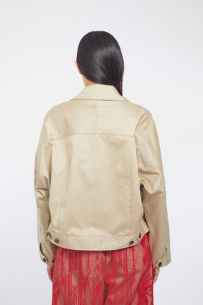 Relief embroidered chino jacket (Beige)