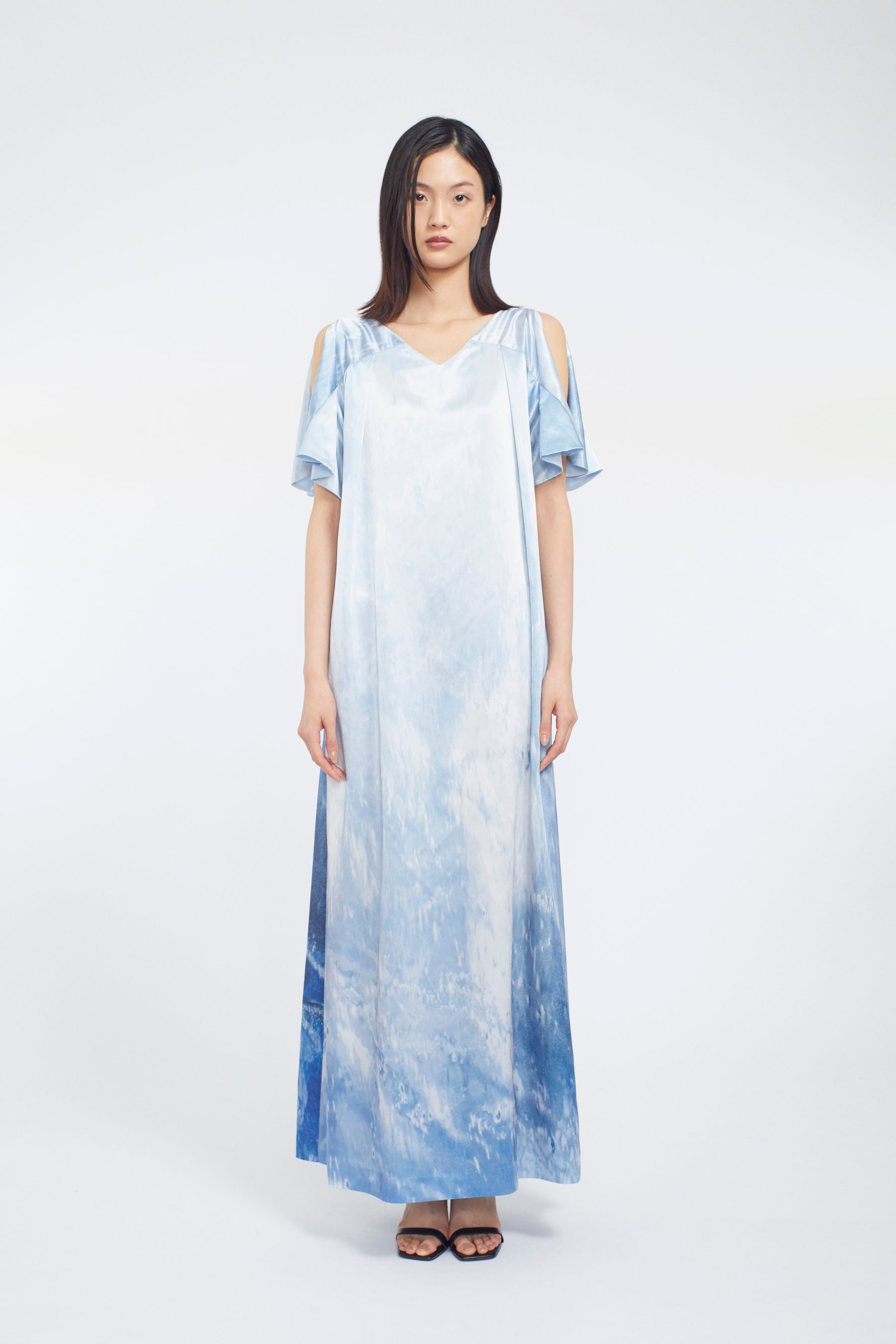 Water mirror print dress (Blue)