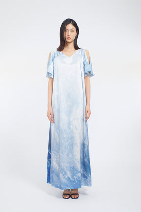 Water mirror print dress (Blue)