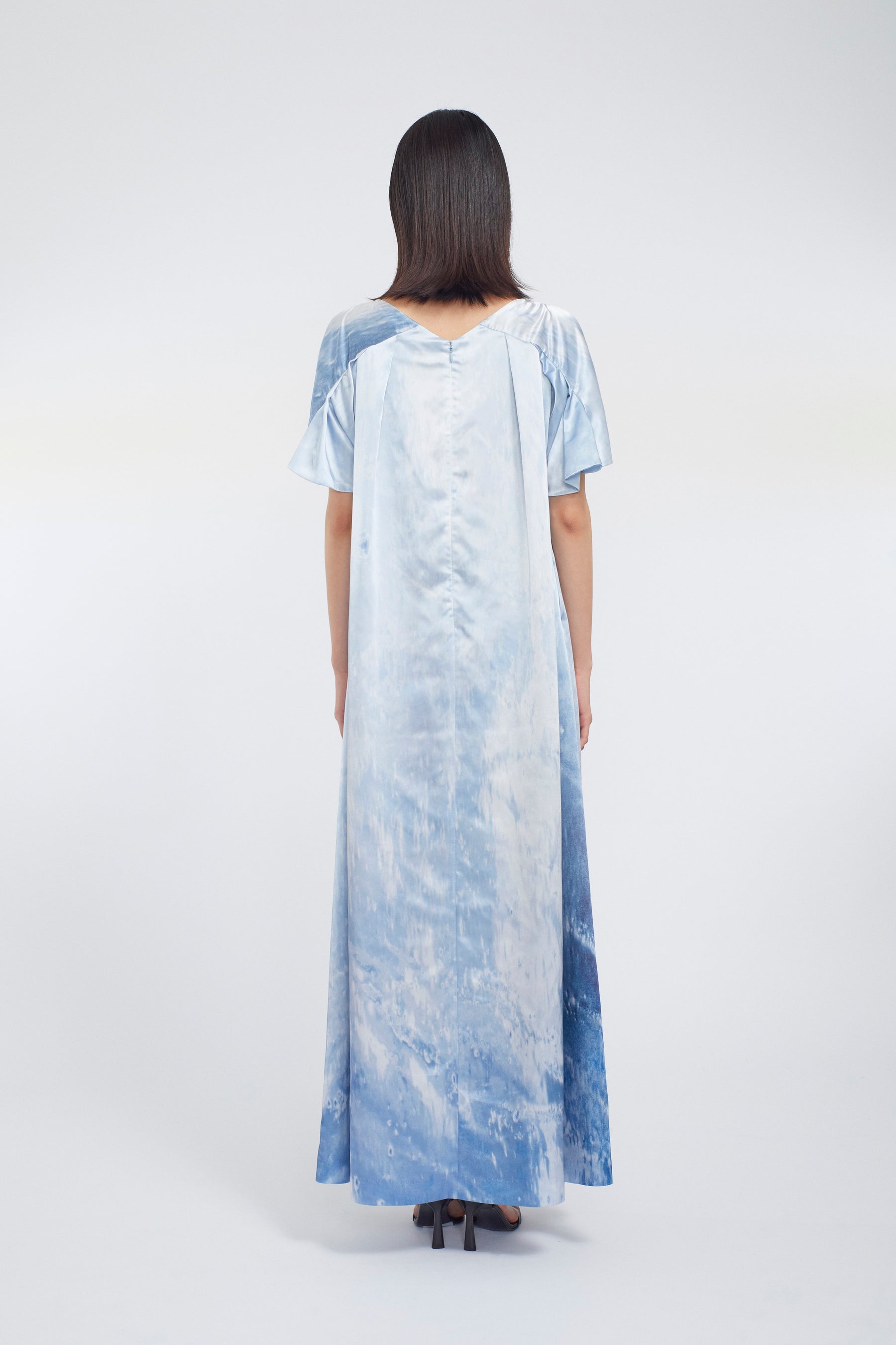 Water mirror print dress (Blue)