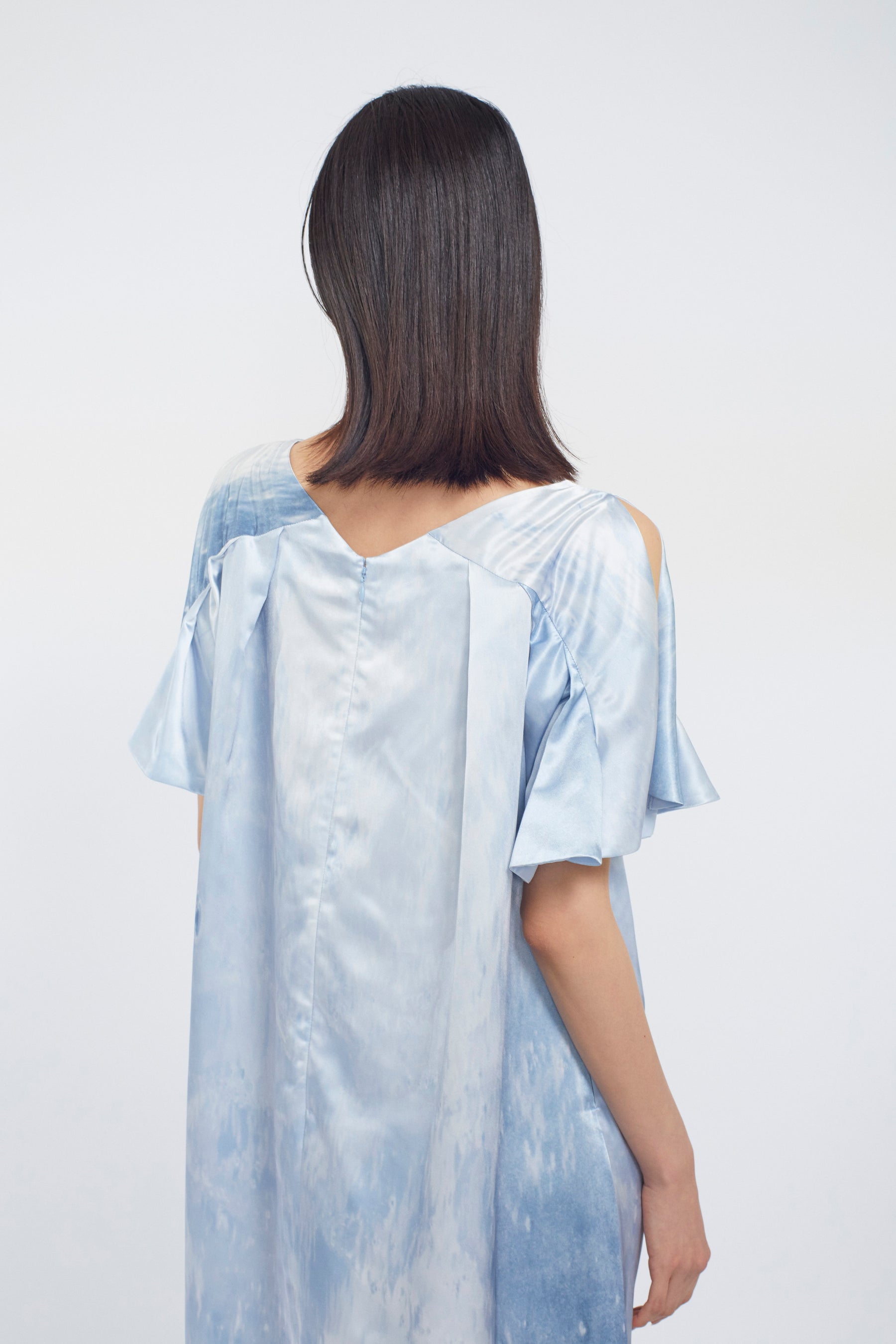 Water mirror print dress (Blue)