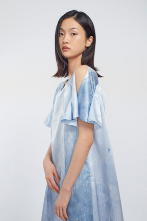 Water mirror print dress (Blue)