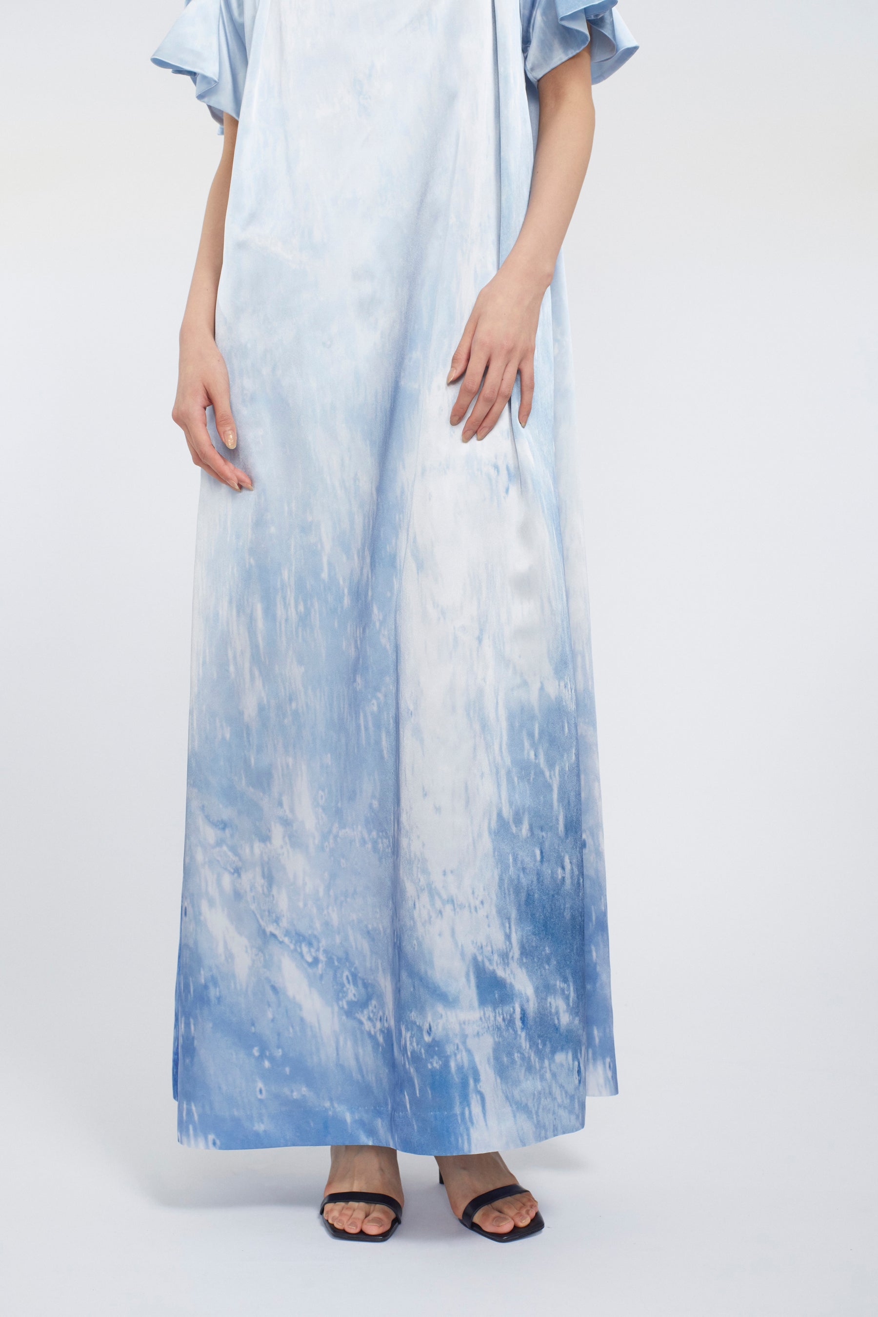 Water mirror print dress (Blue)