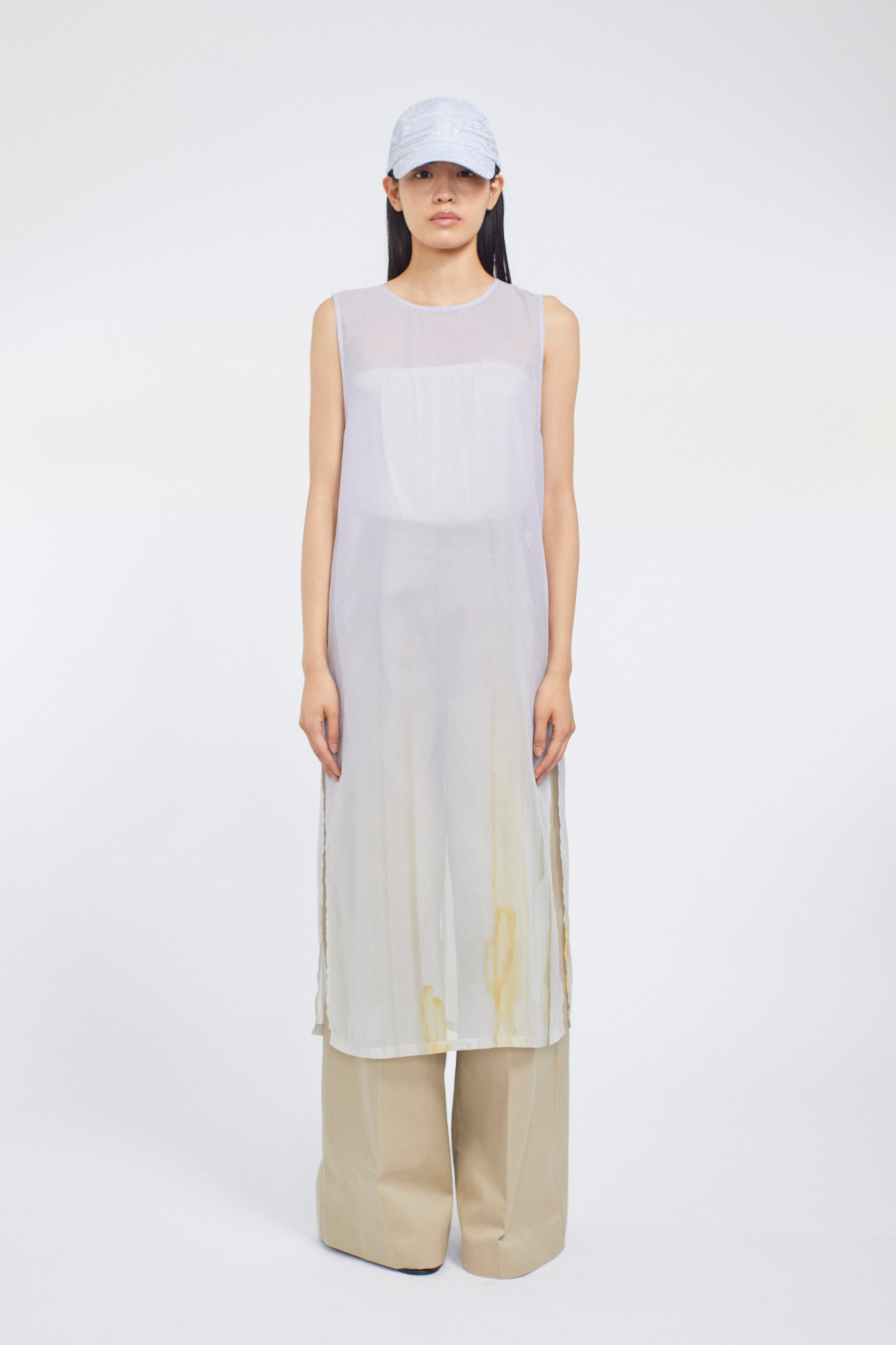Narcissus print dress (Blue)