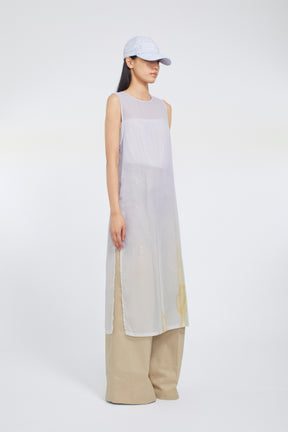 Narcissus print dress (Blue)