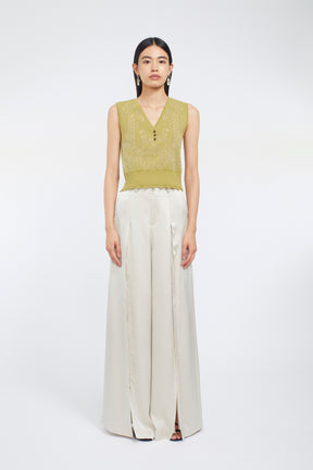 Mirror knit tank (Yellow green)