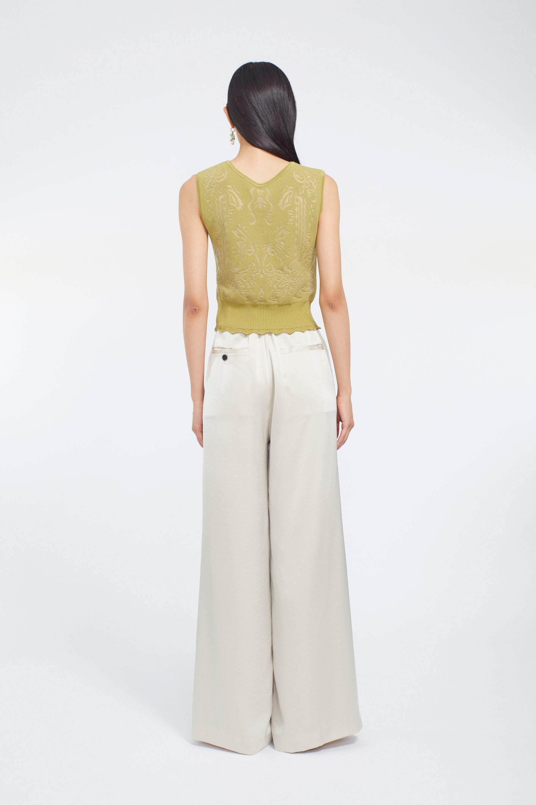 Mirror knit tank (Yellow green)
