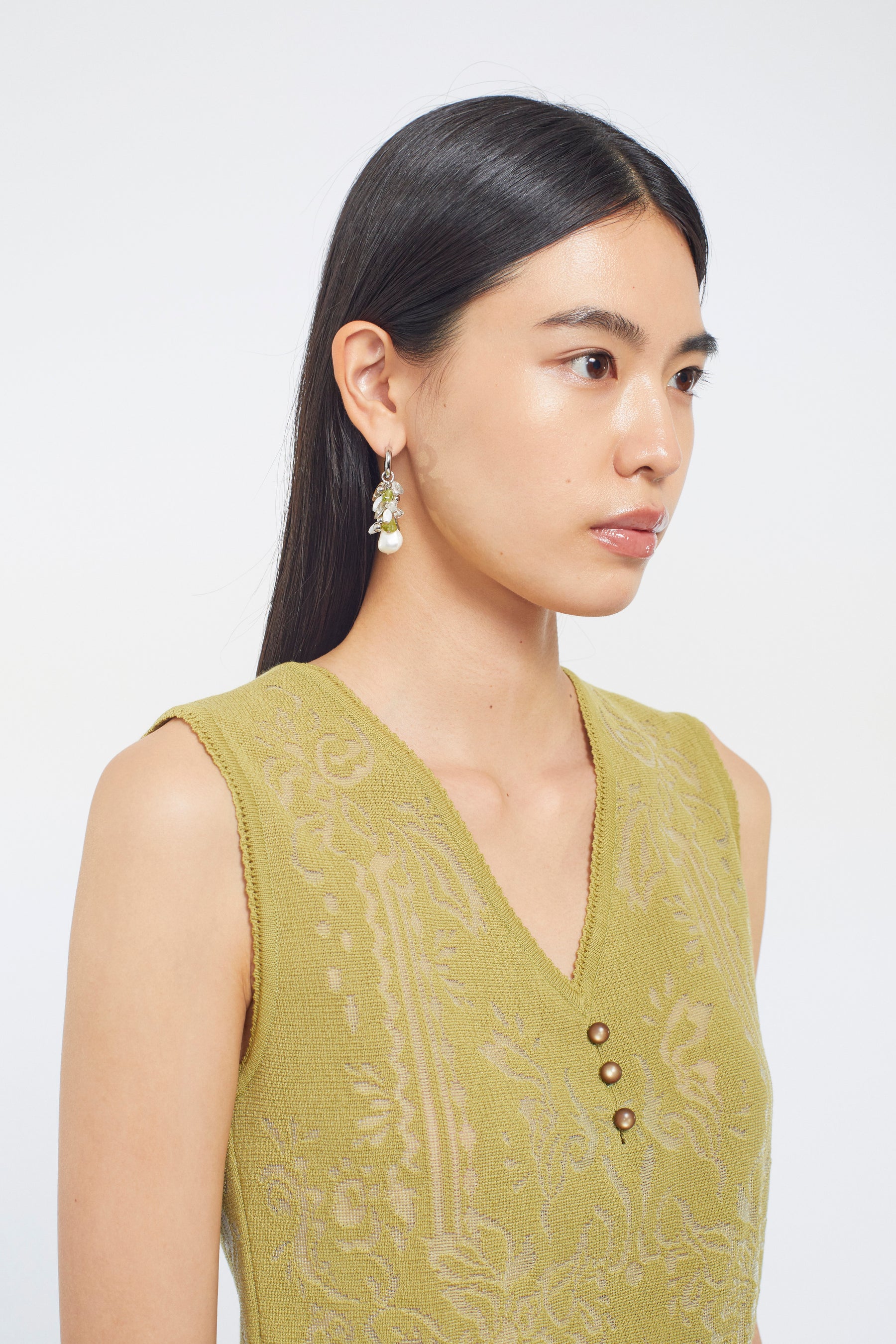Mirror knit tank (Yellow green)