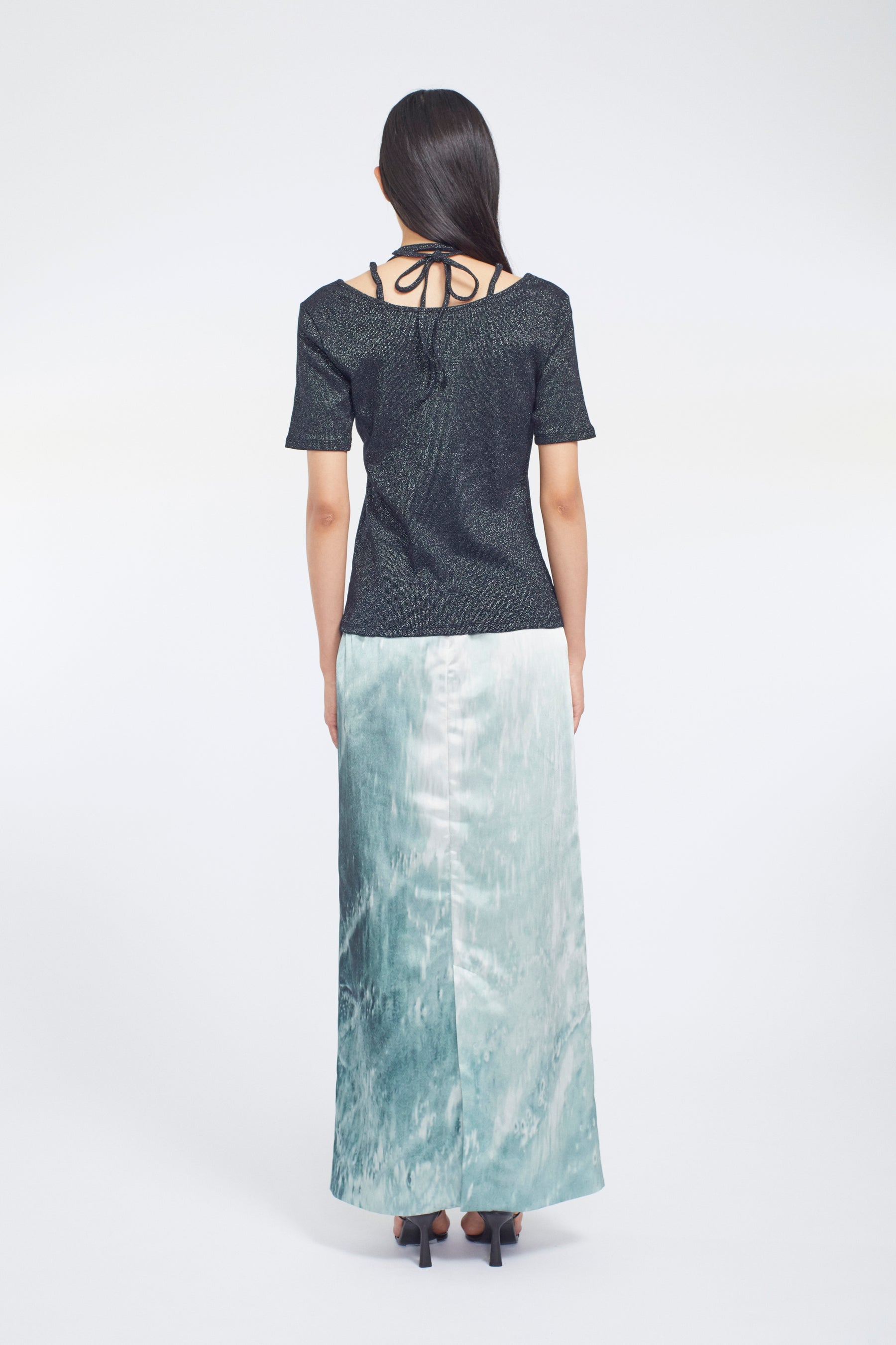 Water mirror print skirt (Green)