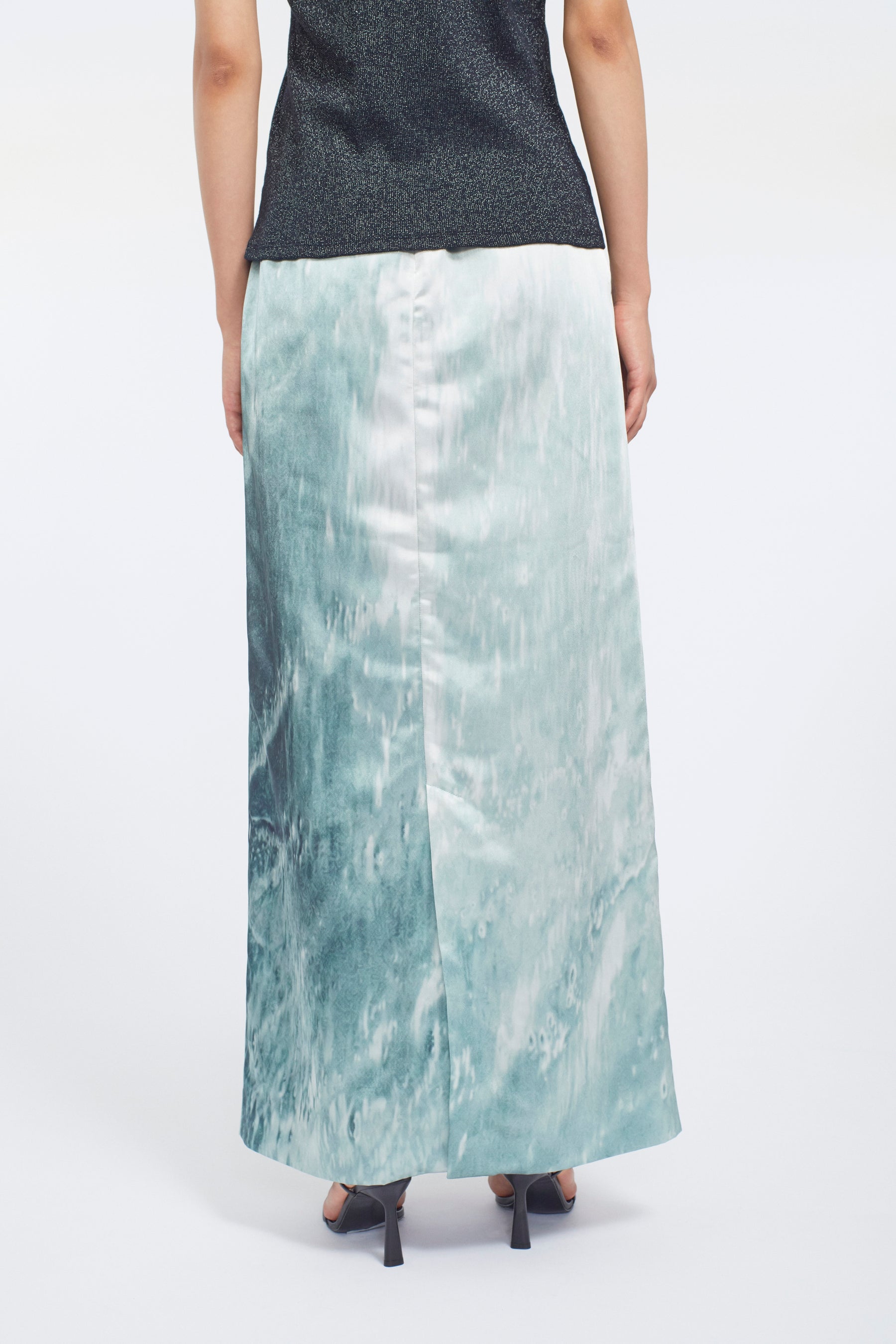 Water mirror print skirt (Green)