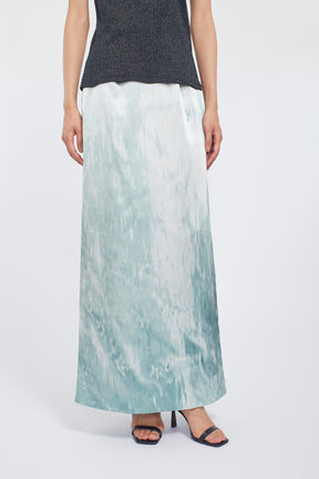 Water mirror print skirt (Green)