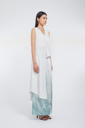 Draped asymmetric tank (Ice gray)