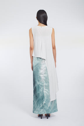 Draped asymmetric tank (Ice gray)