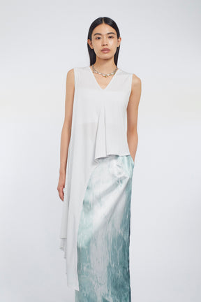 Draped asymmetric tank (Ice gray)