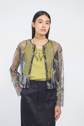 Classic lace cardigan (Black)