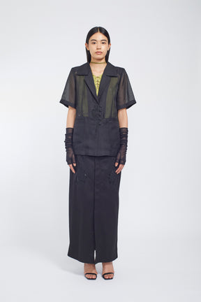 Embroidered mesh gloves (Black)