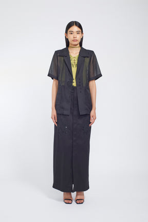 Loop embroidered mesh jacket (Black)
