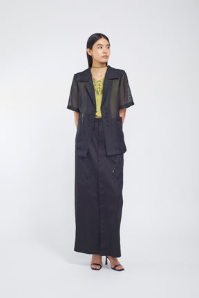 Loop embroidered mesh jacket (Black)