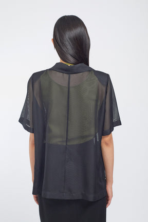 Loop embroidered mesh jacket (Black)