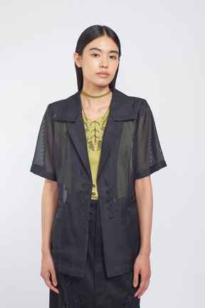Loop embroidered mesh jacket (Black)