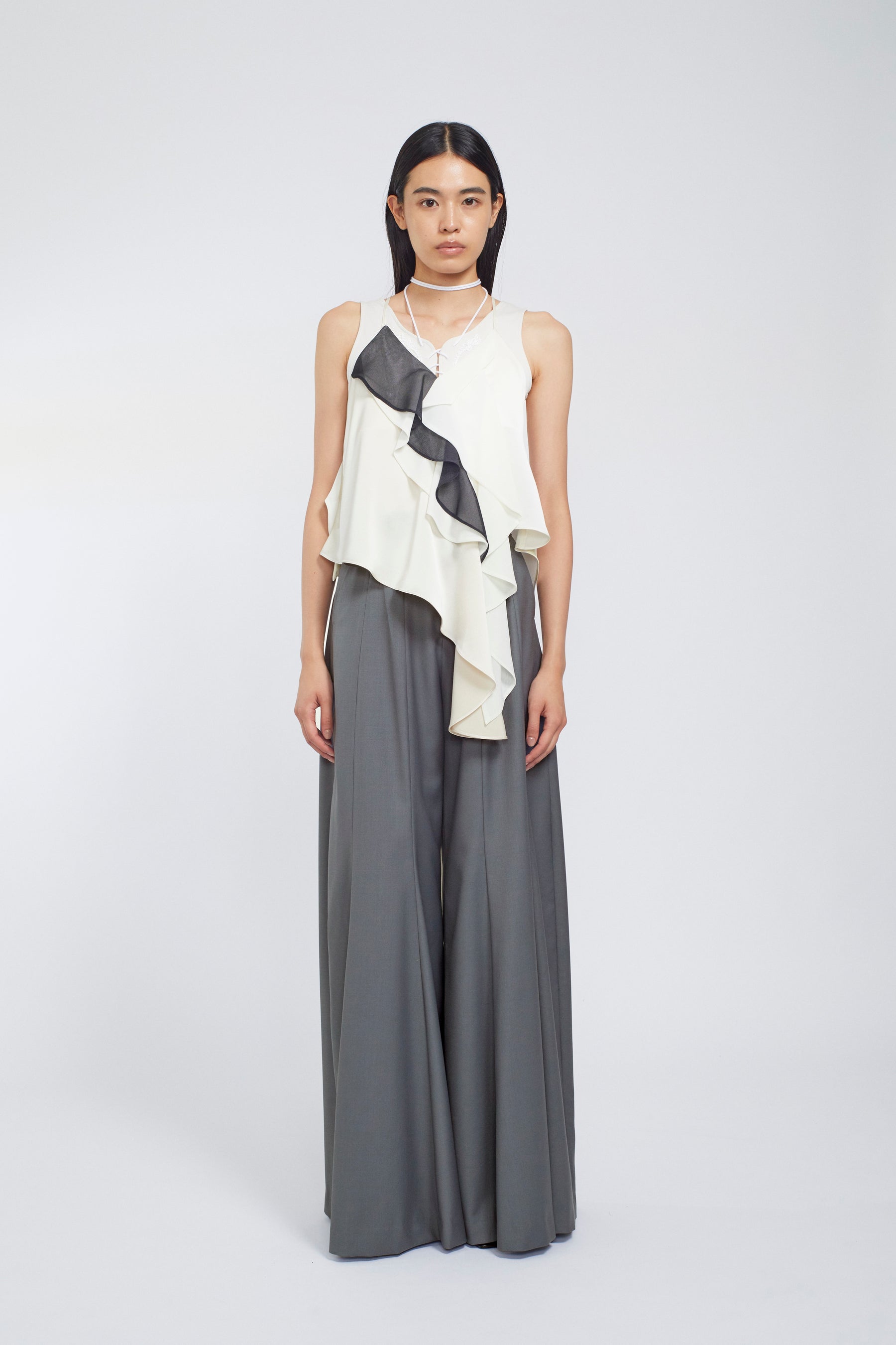 Cascade satin camisole tops (Ivory)