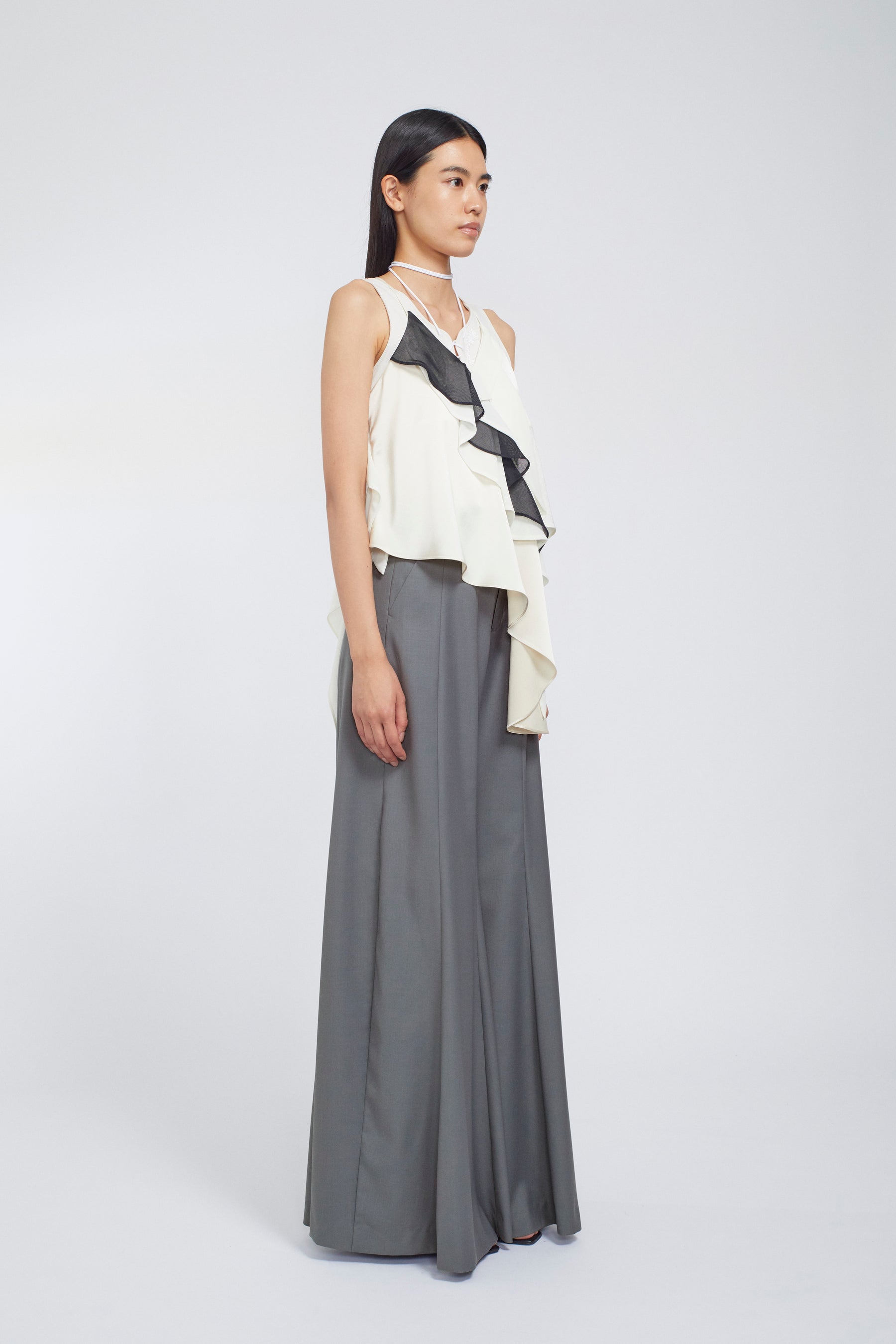 Cascade satin camisole tops (Ivory)