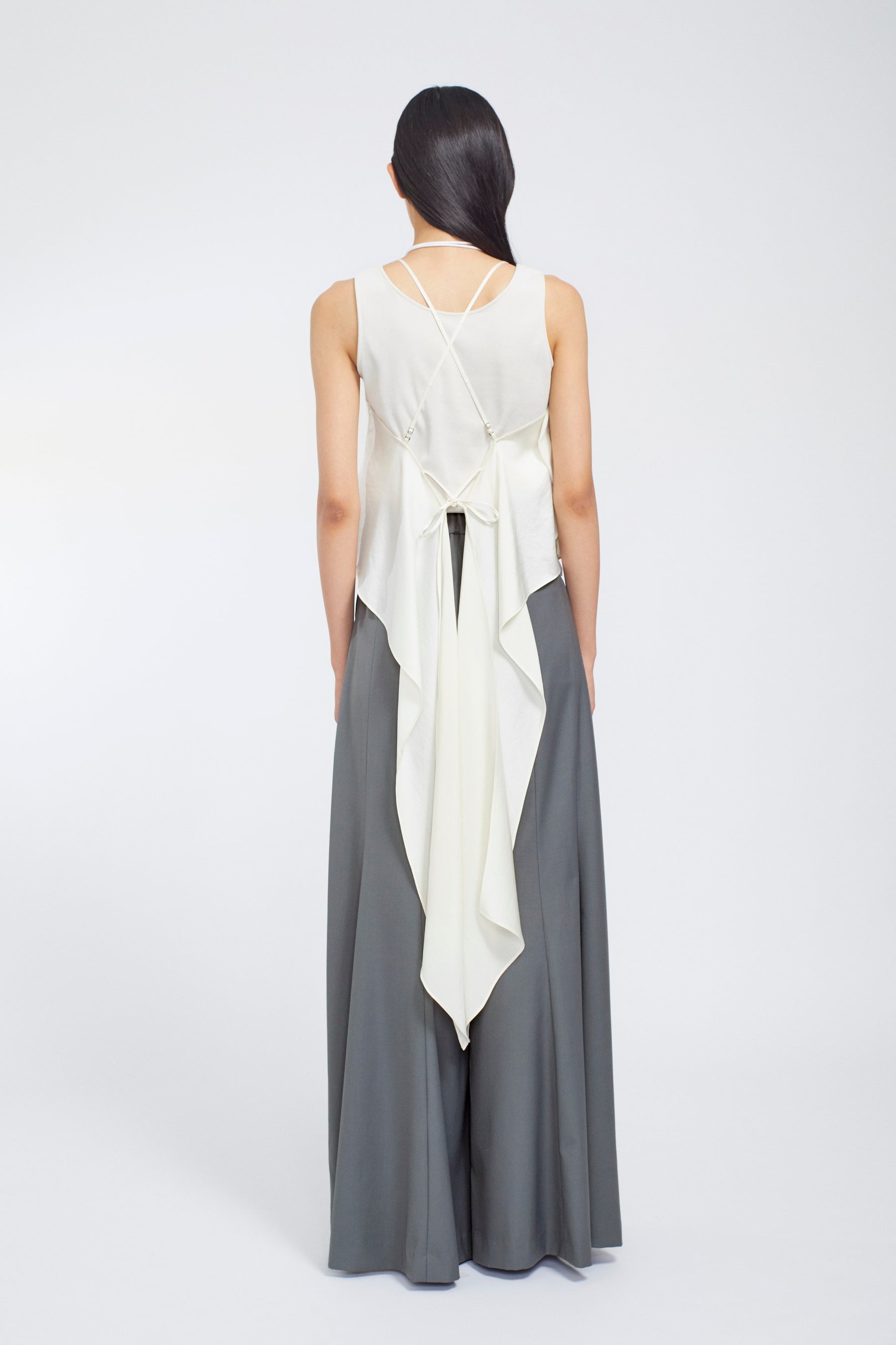 Cascade satin camisole tops (Ivory)