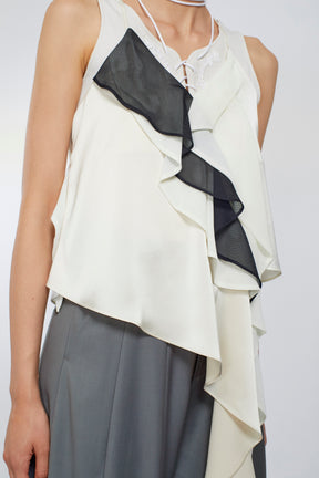 Cascade satin camisole tops (Ivory)