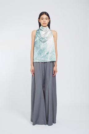 Water mirror print tops (Green)
