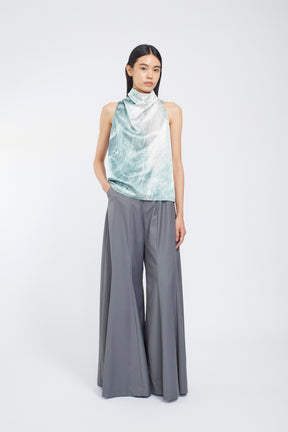 Water mirror print tops (Green)