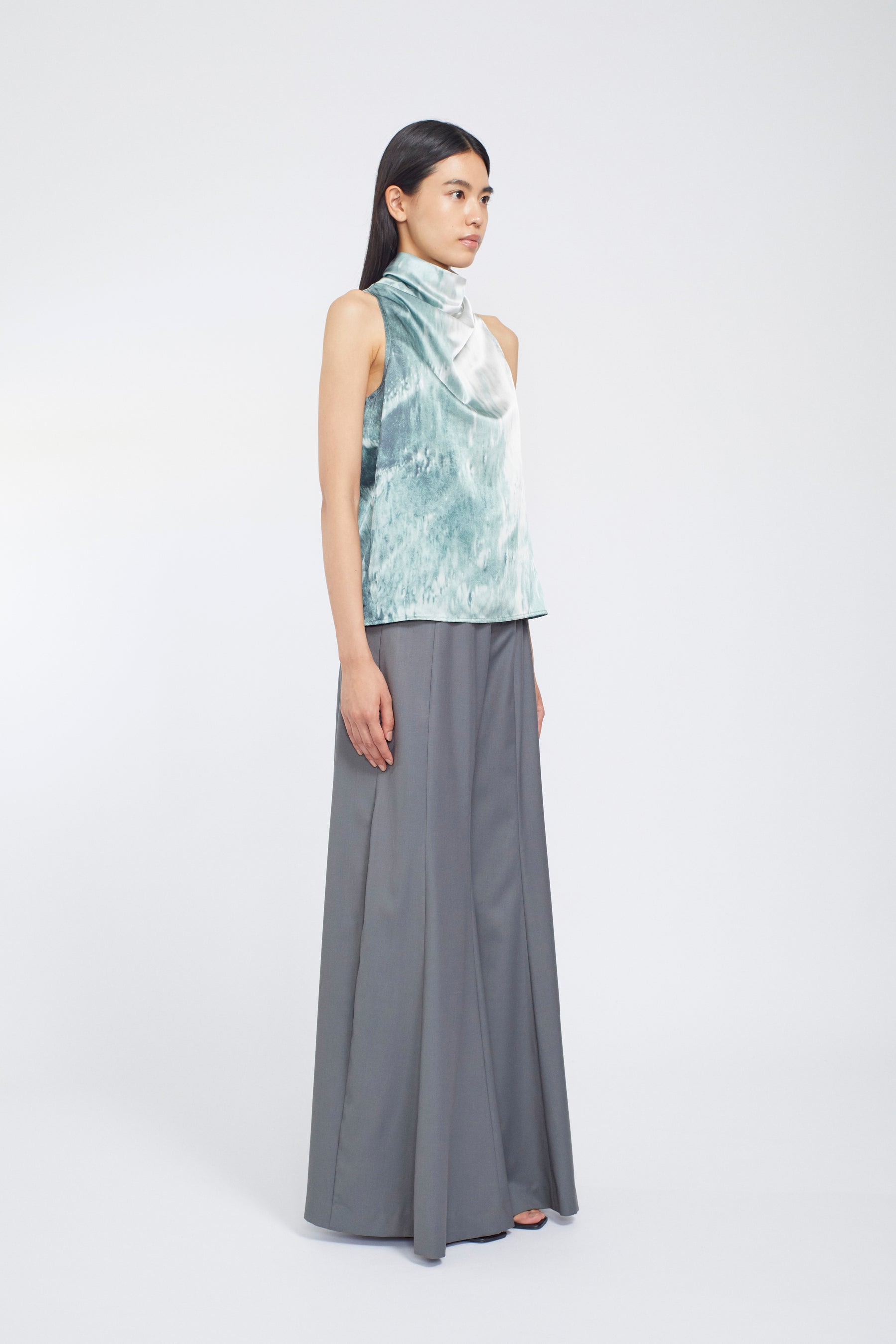 Water mirror print tops (Green)