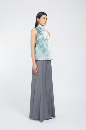 Water mirror print tops (Green)