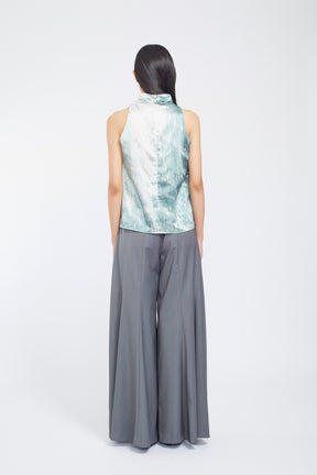 Water mirror print tops (Green)