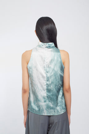 Water mirror print tops (Green)