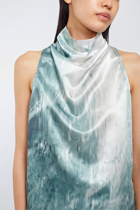 Water mirror print tops (Green)