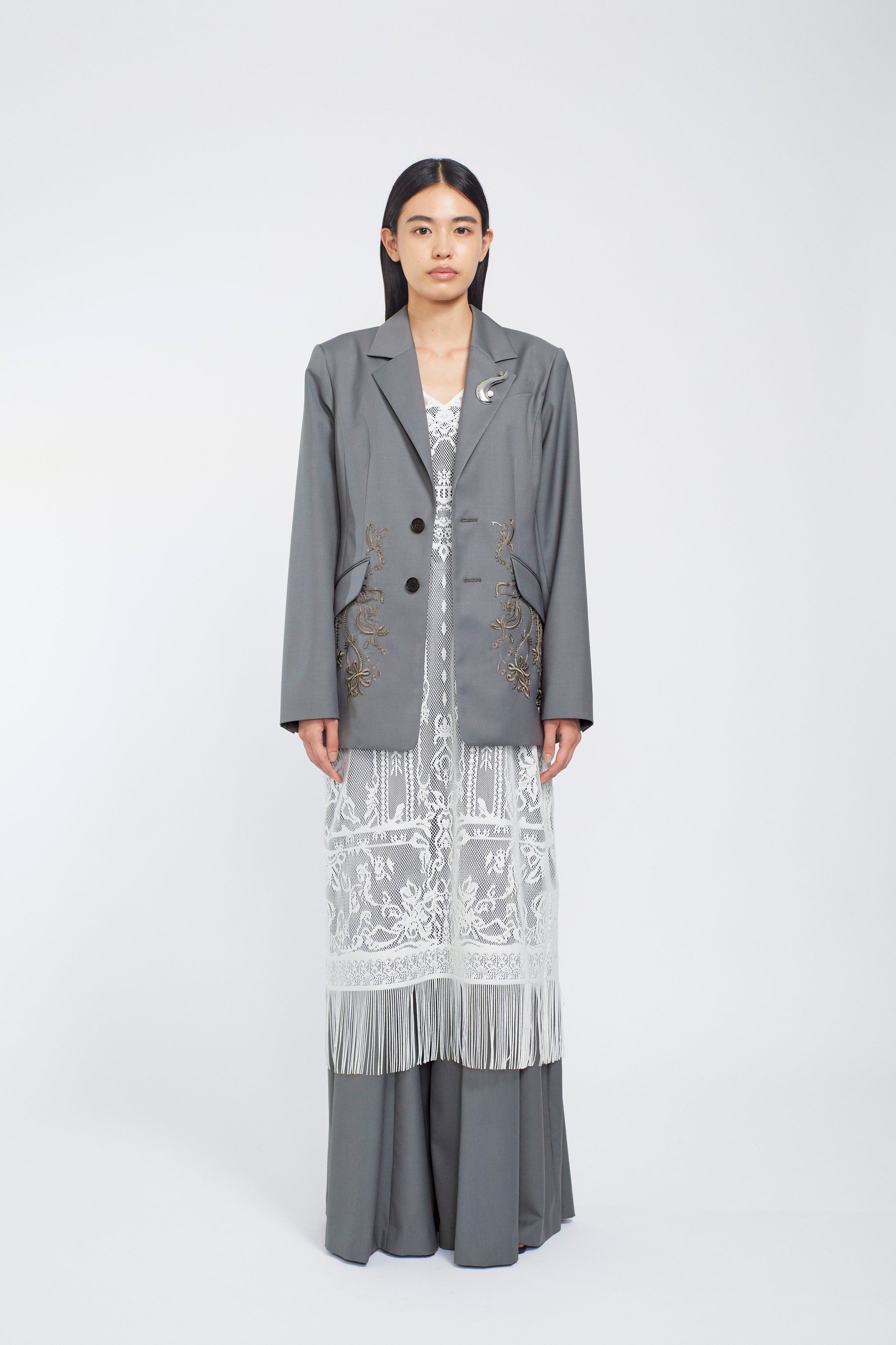 Surfacing embroidered jacket (Gray)