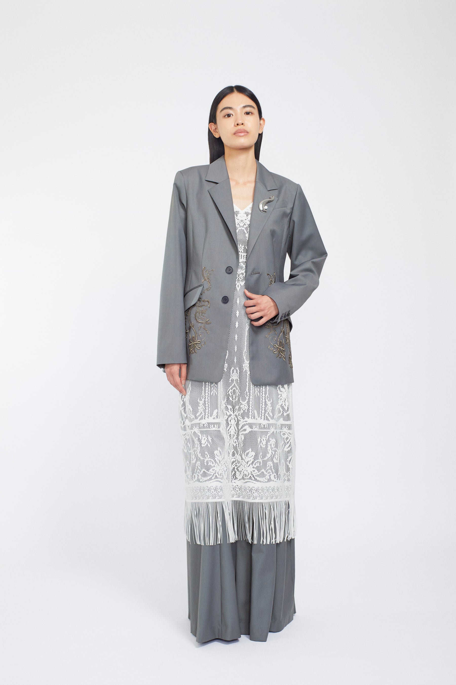Surfacing embroidered jacket (Gray)