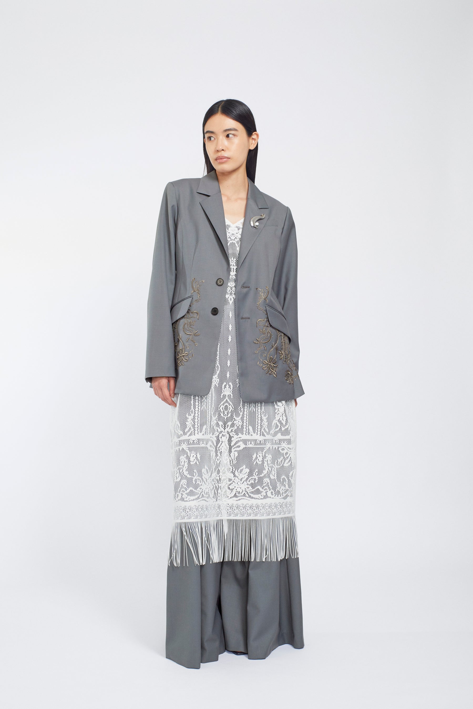 Surfacing embroidered jacket (Gray)